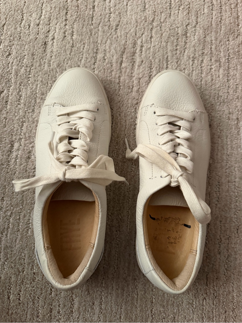 Frye White Leather Sneakers 7.5